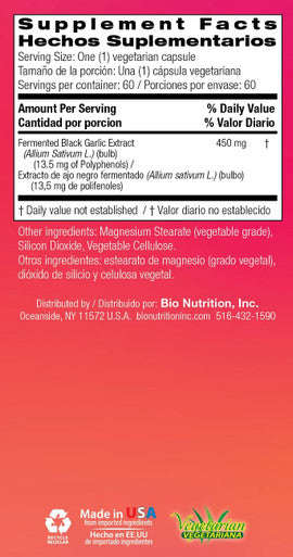 Bio Nutrition Fermented Black Garlic - 60 Vegetarian Capsules Pack Of 1