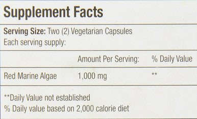 Red Marine Algae 60 VEG CAPS By Bio Nutrition Inc