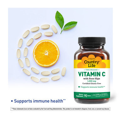 Country Life Time Release Vitamin C with Rose Hips