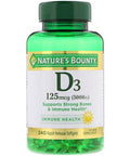 Nature's Bounty D3 125 mcg (5,000 IU) 240 Rapid Release Softgels