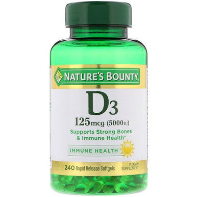 Nature's Bounty D3 125 mcg (5,000 IU) 240 Rapid Release Softgels