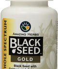 Amazing Herbs Black Seed Gold with Goldenseal and Echinacea Capsules, 60 Count