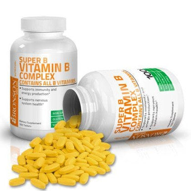 Bronson Vitamin B Complex (Vitamin B1, B2, B3, B6, B9 - Folic Acid, B12), 100 Tablets