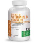Bronson Vitamin B Complex (Vitamin B1, B2, B3, B6, B9 - Folic Acid, B12), 100 Tablets