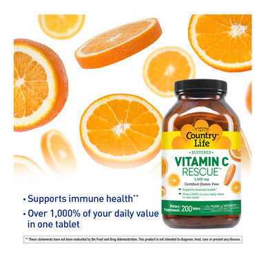 Country Life Buffered Vitamin C Rescue 1000 mg