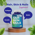 Hair Skin And Nails Vitamins - Collagen Pills For Hair Growth, Biotin 5000Mcg To Strengthen Nails And Glowing Skin, Hyaluronic Acid, Vitamin C, E, B6, Keratin Hair Treatment (60 Tablets)