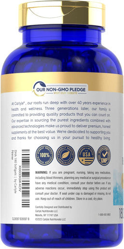 Carlyle DHA Supplement 1500mg | 180 Softgels | Omega-3 Supplement | Non-GMO Gluten
