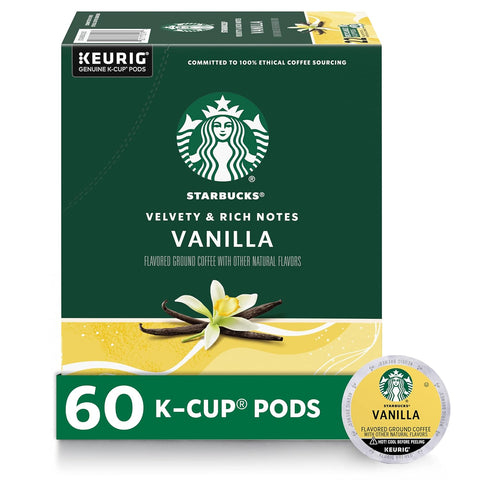 Starbucks K-Cup Coffee Pods, Caramel Naturally Flavored Coffee For Keurig Brewers, 100% Arabica, 1 Box (22 Pods)