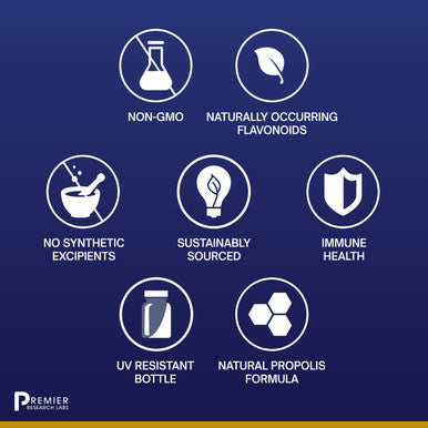 Premier Research Labs Propolis Immune - Features Propolis Extract, Marine Coral, Organic Noni, Flower Pollen Extract, Protease