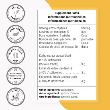 Supersmart Kudzu Extract 3 mg Per Day Full Spectrum Powerful Herbal Extract Antioxidant Support an Healthy Cardiovascular System NonGMO Gluten Free 120 Vegetarian Capsules