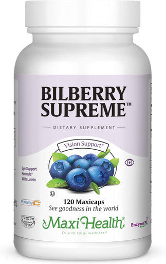 Maxi Health Bilberry Supreme With Eyebright And Lutein Eye Support Formula 120 Count