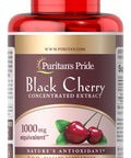 Puritans Pride Black Cherry 1000 mg Capsules, 200 Count