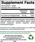 Best Naturals Iron Supplement (Iron Bisglycinate) - 25mg - 180 Tablets - Gentle of Stomach - Non-Constipating