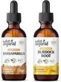 Wild & Organic Sarsaparilla Tincture 2 Fl Oz & Burdock Root Tincture 2 Fl Oz