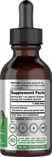 Horsetail Herb Liquid Extract | Alcohol Free | 2 fl oz | Vegetarian, Non-GMO, & Gluten Free Supplement | by Horbaach