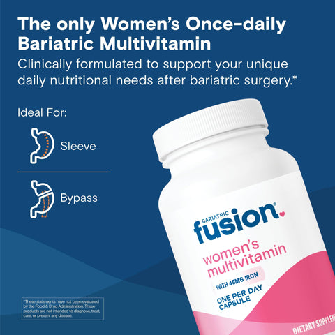 Bariatric Fusion Bariatric Multivitamin with Iron for Women Hair Skin and Nails Blend for Hair Loss After Bariatric Surgery and GLP1 30 Capsules 1 Month Supply
