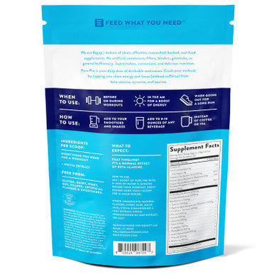 Equip Foods Pure Pre All Natural Pre-Workout Powder | Caffeine Free EAA Vitamin C B6 B12 L-carnitine Agnine | Naturally Boosts Workouts | 30 Servings BlackBerry Lemon Decaffeinated