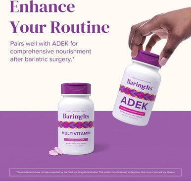 Barimelts Multivitamin - 60 Fast-Dissolving Tablets (1-Month Supply) - Sugar-Bariatric Multivitamin For Women, Natural Fruit Flavor