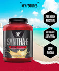 BSN Nutrition Protein Powder Syntha 6 Edge Low Carb and Sugar Whey Protein Shake with Whey Protein Isolate, Micellar Casein, Glutamine and Amino Acids, Vanilla Ice Cream, 48 Servings, 1.78 kg