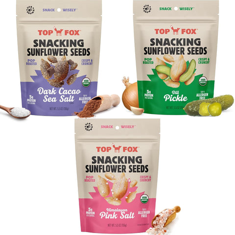 Top Fox Snacks Dark Cacao Sea Salt Sunflower Seeds To Eat (5.5 oz, Pack of 6) ÃƒÆ’Ã†â€™Ãƒâ€šÃ‚Â¢ÃƒÆ’Ã‚Â¢ÃƒÂ¢Ã¢â€šÂ¬Ã…Â¡Ãƒâ€šÃ‚Â¬ÃƒÆ’Ã‚Â¢ÃƒÂ¢Ã¢â‚¬Å¡Ã‚Â¬Ãƒâ€¦Ã¢â‚¬Å“ Keto Friendly Snacks, Allergen Free Snacks, Gluten Free Snacks, Protein Snacks, Keto Snacks, Paleo, & Vegan - Organic