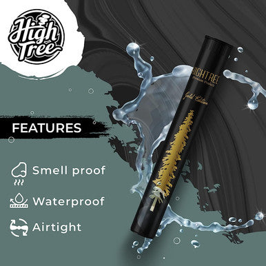 HIGHTREE Black Doob Tube - Smell Proof, Air Tight, Waterproof (4 Pack)
