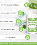 Supersmart Neem Extract 1500 mg Per Day Azadirachta Indica Extract Boost Immune System Anti Inflammatory Supplement NonGMO Gluten Free 90 Vegetarian Capsules