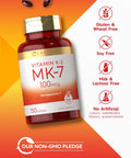 Carlyle Vitamin K2 MK7 100 mcg | 150 Softgels | Non-GMO Gluten Supplement