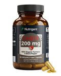 Nutrigent Coq10 200Mg Capsules With Organic Turmeric & Black Pepper Antioxidant Support Heart & Brain Health Cellular Energy Production Clean Label Formula 60 Day Supply