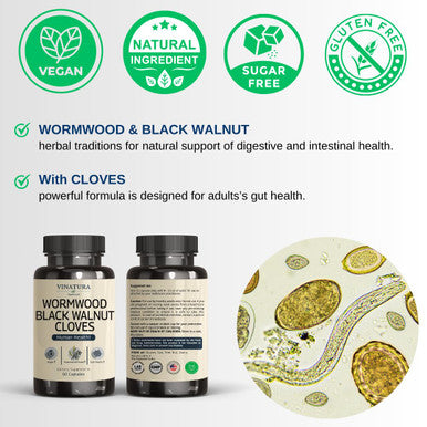 VINATURA Wormwood Black Walnut Clove 60 Capsules