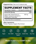 Fresh Nutrition Organic Milk Thistle Supplement - 2000Mg Potent Strength 4 Month Supply Silymarin Thistle Seed Standardized Extract 4:1 - Made In The Usa - 120 Capsules