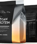 Vegan Protein Powders - Plant Based Protein Powder 420g - Caramel Cookies Flavour - Enriched with Reishi, Ginseng, Vitamins, Minerals, Enzymes - Sugar Free & Lactose Free - 100% Natural Complete BCAA