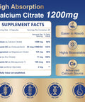 NATURE TARGET Calcium Citrate 1200mg 120 Capsules Healthy Bone and Immune Support High Absorption Cal Citrate for Women and Men Gentle on Digestion Gluten Free
