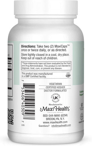 Maxi Health Vitamin C Bio with C Red Raspberry Lemon Bioflavonoids Vain and Capillary Support 90 Capsules Kosher for Passover