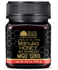 NatureÃ¢â‚¬â„¢s Gold Raw Manuka Honey, Certified High MGO | Authentic MGO, 100% Pure Genuine Traceable Hive to Home | MGO 1250+ Flavor | 3.5 Ounce (Pack of 1) Size