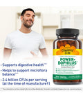 Country Life - Power-Dophilus Dairy-Free Probiotic 12 Billion Cfu'S - 200 Vegan Capsules