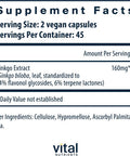Vital Nutrients - Ginkgo (50:1 Extract) - Supports Mental Acuity and Circulation - 90 Capsules per Bottle - 80 mg