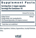 Vital Nutrients - Ginkgo (50:1 Extract) - Supports Mental Acuity and Circulation - 90 Capsules per Bottle - 80 mg