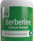 Berberine HCl 500mg Clinical Strength Blood Sugar Support Vegan Certified 3rd Party Tested All Plant Extract NonGMO Gluten Free Soy Free by Health Thru Nutrition Pack of 120