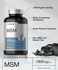 MSM Supplement Capsules | 1000mg | 250 Count | Non-GMO and Gluten Free Formula | Methylsulfonylmethane | by Horbaach