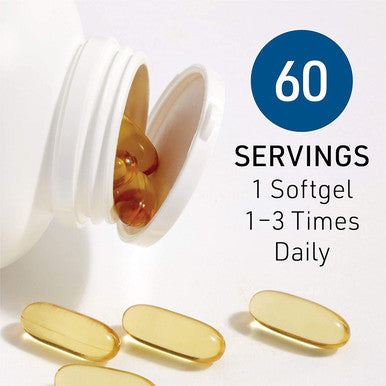 RxOmega3 by Natural Factors Natural Support for Cardiovascular Health with DHA and EPA Daily Dietary Supplement 60 Enteripure Softgels 60 servings