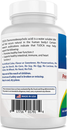 Best Naturals TUDCA 250mg (Tauroursodeoxycholic Acid) - 60 Veg Capsules - 2 Months Supply (60 Count (Pack of 1)) (60 Count (Pack of 1))