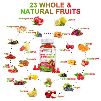 Alliwise Sugar-Free Fruits And Veggies Original Gummies Supplement, Multi-Vitamins & Minerals In Gummies, Natural Fruits And Vegetables Supplement, Immunity & Antioxidant & Energy Supplements For Women & Men