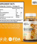 Wild & Organic Quercetin with Bromelain Gummies - Bromelain Quercetin Supplement for Immunity & Respiratory Function - Quercetin and Bromelain Gummy - 60 Pear-Flavored Chews