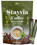 STAYVIA COFFEE Stevia Instant Coffee Packets Korean Instant Latte with SugarFree & Low Calories 30 Sticks (0.33oz) PlantBased Sweetener Enjoy Caffeine Hot & Cold at Office Home & Travel