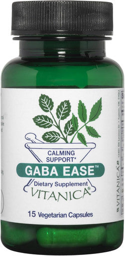 Vitanica GABA Ease - GABA & L-Theanine Supplement for Calm & Relaxation Support - Women's Health Supplement with GABA Passionflower Hops Skullcap & L-Theanine - Professional Line - 15 Vegan Caps