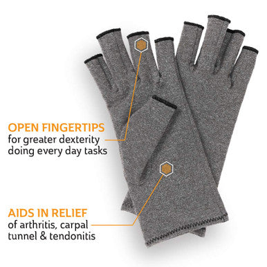 Curad Performance Series 50+ Arthritis Reilef Glove Aids in Arthritis Carpal Tunnel & Tendonitis Breathable Soft Mild Compression 1 Pair Small