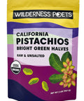 Wilderness Poets Organic Pistachios Bright Green Pistachio Nut Halves No Salt Grown in California (5 Pound)
