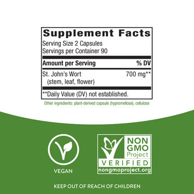 Nature'S Way Premium St. John S Wort Herb, Promotes A Positive Outlook*, 700 Mg Per Serving, 180 Vegan Capsules