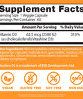 Doctor'S Best Doctors Best Vegan Vitamin D3 2500 Iu Veg Caps - Vegan Vitamin D Supplement For Men & Women Helps Support Calcium Absorption Heart Health & Immune Support 62.5 Mcg Per Serving 60 Veggie Capsules
