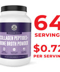 Left Coast Performance Collagen Bone Broth Powder 2lb Bone Broth with Grass Fed Collagen Peptides Unflavoured Grass Fed Hydrolyzed Beef Zero Carb Dairy Free Protein Powder 64 Servings